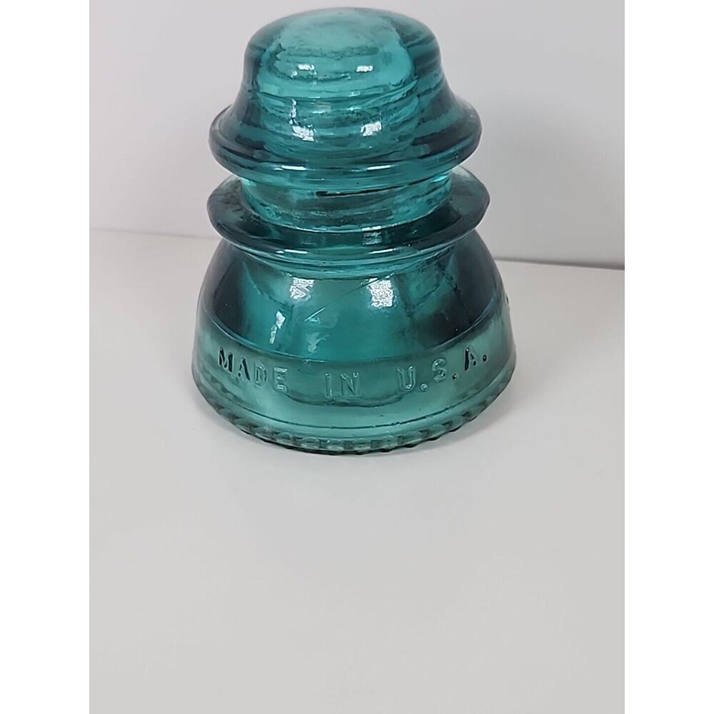 Aqua (Blue/Green) Hemingray 42 Electrical Glass Insulator - Made in USA - Picture 6 of 9